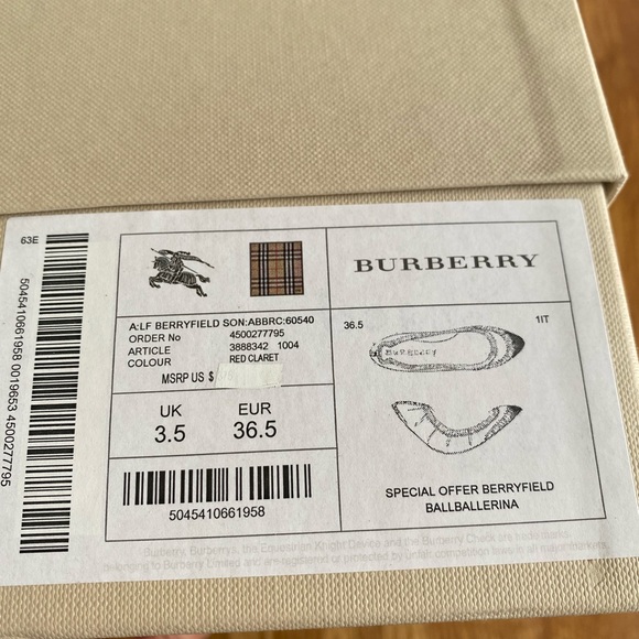 Burberry “berryfield” ballet flats, size 6 - Picture 3 of 4